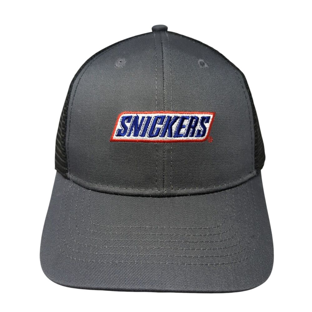 Snickers Snapback Mesh Back Trucker Hat Gray One Size 6 Panel Adjustable